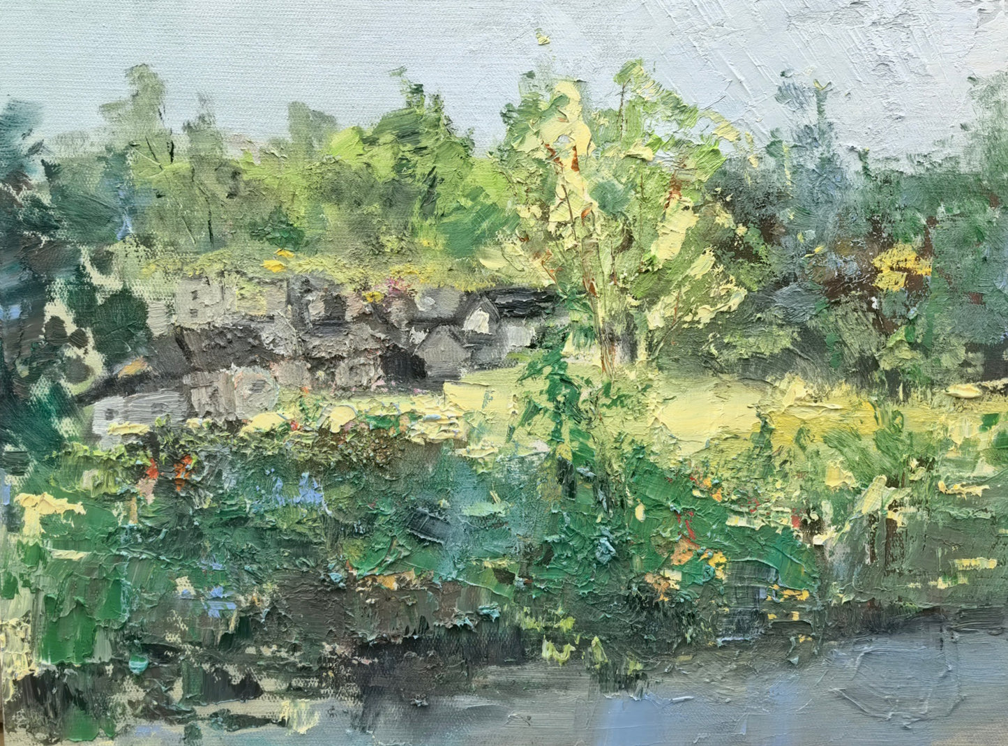 Gray Cottage in the Sunlight