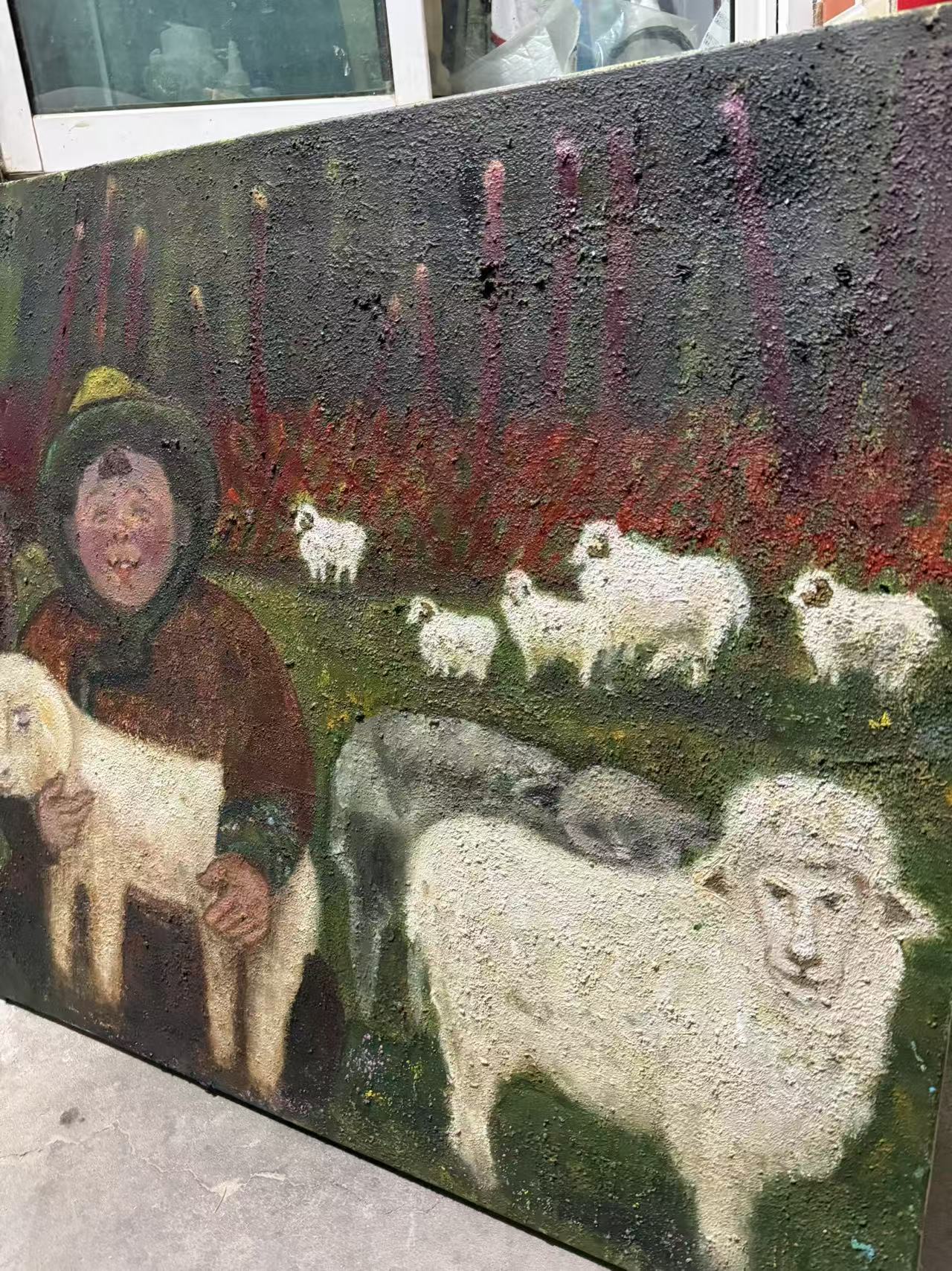 A Mongolian Boy and His Lamb