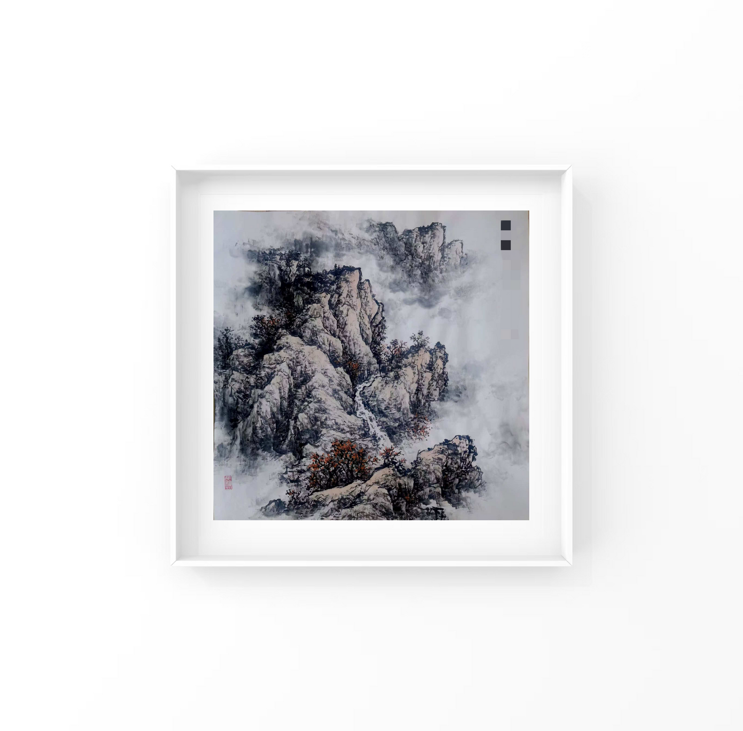Painting of Cloud-Capped Mountains