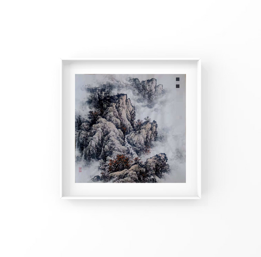 Painting of Cloud-Capped Mountains