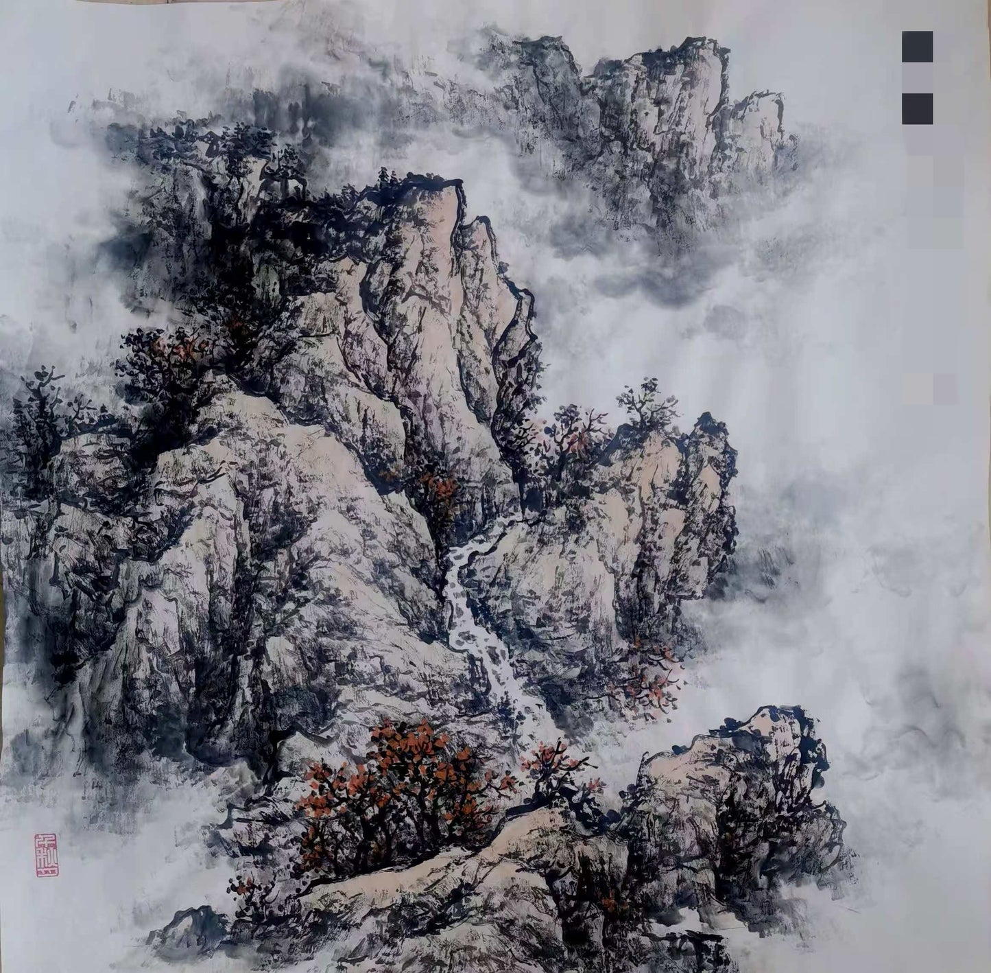 Painting of Cloud-Capped Mountains